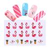5 Sheets Summer Style Nail Water Decals Gradient Tropical Flamingo Stickers Fruit Watermeleon Nail A