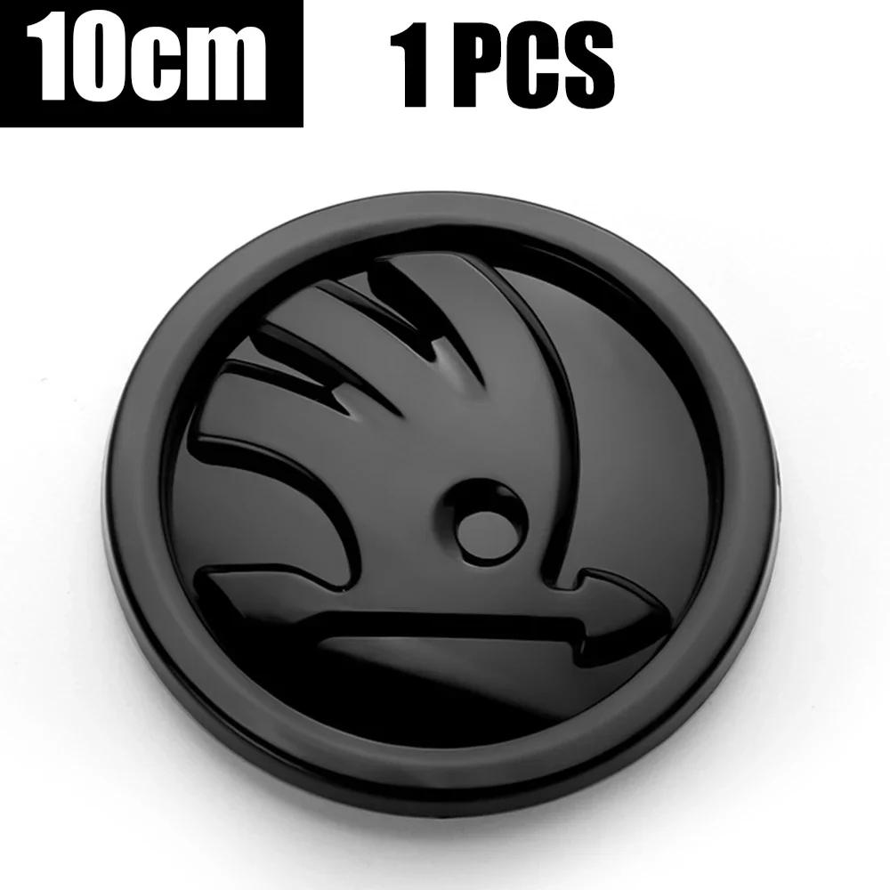 Autoaufkleber 2025 Neu 8/9/10cm Kohlefaser-Abzeichen Auto Fronthauben-Emblem Heckklappen-Logo Aufkleber Für Skoda Octavia Karoq Skoda S V