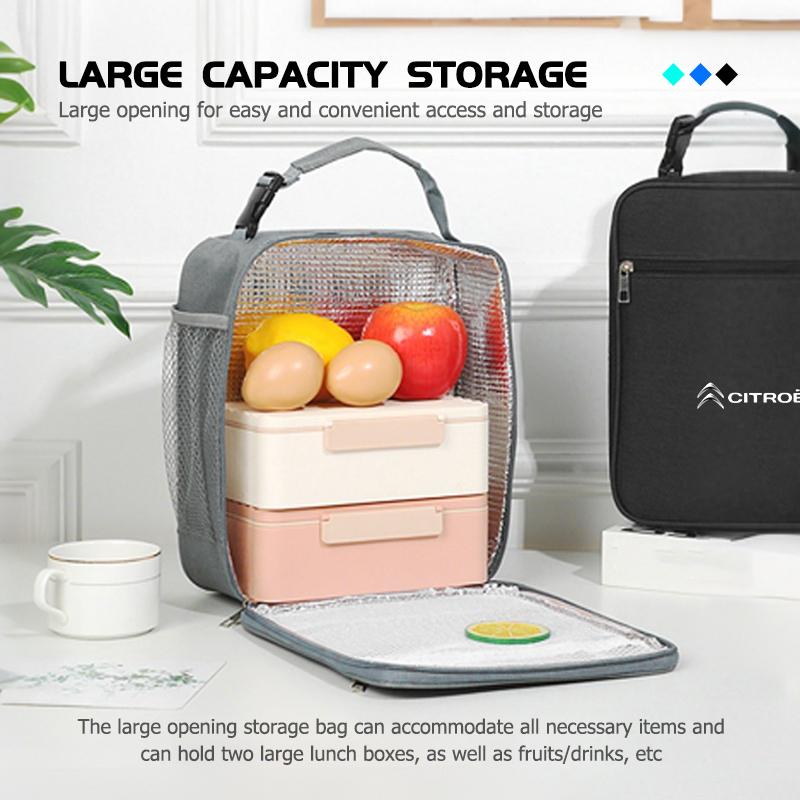 Insulated Lunch Bag Thermal Storage Bento Box Cooler Tote Bag For Citroen Jumper Celysee Cactus Picasso Aircross Saxo Grand CW0