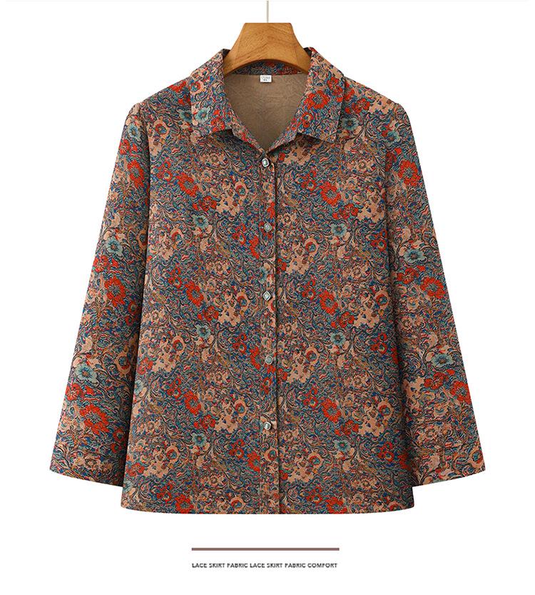 Grandma-Style Lightweight Lapel Cardigan for Middle-Aged and Elderly Women