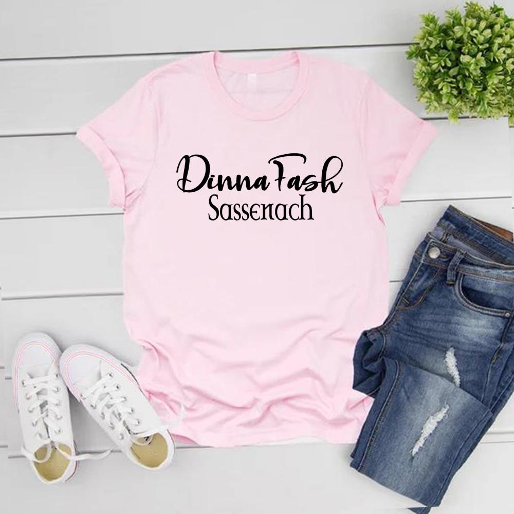 Dinna Fash T-skjorte Sassenach T-skjorte Outlander Bokserie T-skjorter Jamie Fraser Tee Dame T-skjorte Kortermet Casual T-skjorte