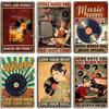ARTISIAN Rusty Vinyl Records Metal Tin Sign Vintage Decorative Plate Classic Music Metal Sign Man Cave Home Studio Wall Decor