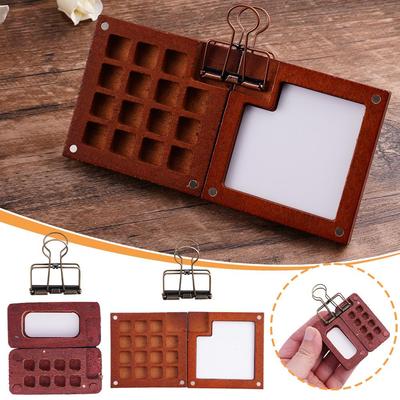 8/15Girds Empty Wooden Watercolor Palette Portable Mini Travel Watercolor Walnut Wood Paint Box Tray Box Art Painting Art Supply