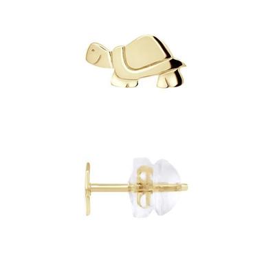 Earrings - LÉA &; ARTHUR - Turtle - 375 Yellow Gold - SILICONOR Stroller System - Child