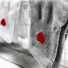 TOPMART Women Solid Color Love Heart Breathable Cotton Elastic Middle Tube Socks