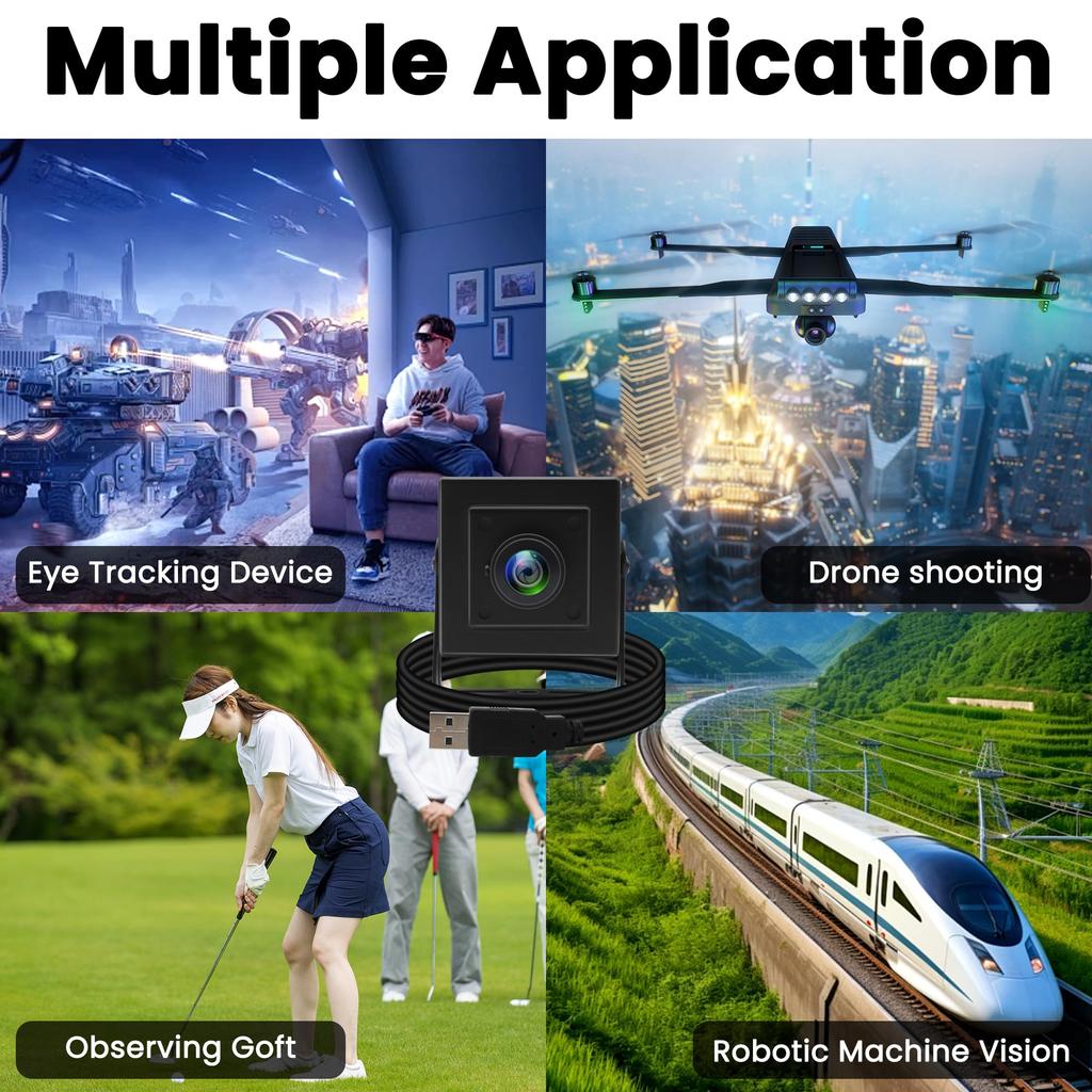 ELP USB 2MP Portable 1080P Webcam with Mini Aluminum lux Low Plug and Play for and Windows Camera, 170° Lens, Ultra-Wide Angle, Case, H.264, 0.01