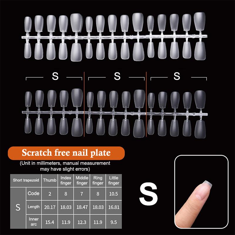 100pcs Press On Nail Tips Full Cover Ultra-Thin False Nails Patches Gel Nails Extension System Clear Fake Nails Art Accessories