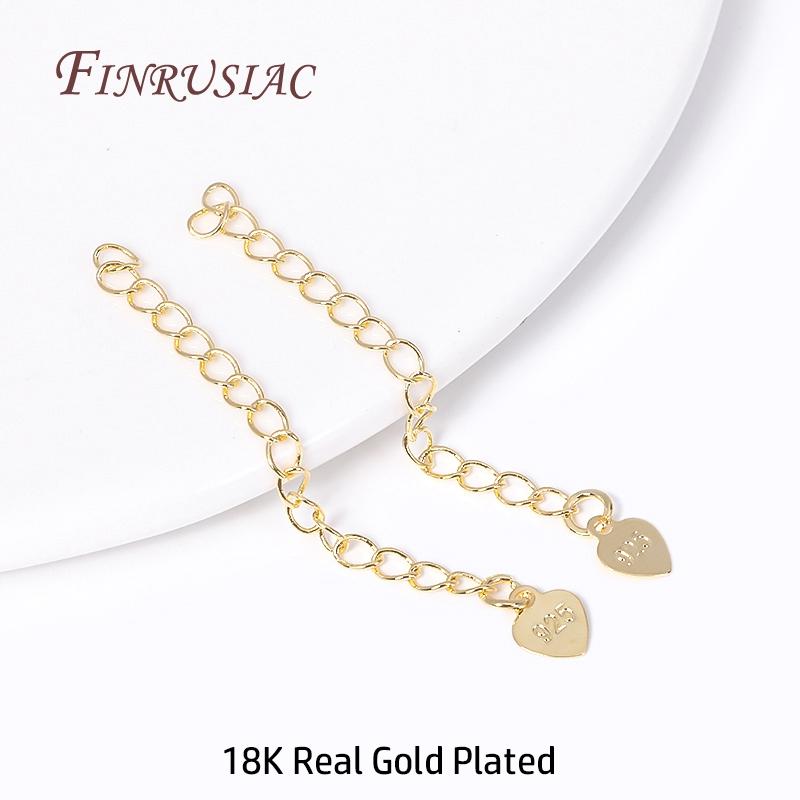 Brass Metal Extension Chain Connectors For DIY Necklace Bracelet Jewelry Making Findings 18K Gold Plated Chain Extender with Tag