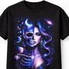 Cosmic Skeleton Goddess Space Galaxy Moon Gothic Skull Unisex TShirt
