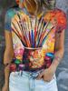 T-shirt Stampata 3D da Donna Magliette Oversize Top Estivi Nuove T-shirt Harajuku Top Y2k Maniche Corte Larghe Felpe Abbigliamento