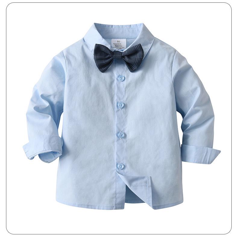 Completo Festa di Compleanno per Bambino Maschio Primavera/Autunno 2025: Set Camicia a Maniche Lunghe, Gilet e Pantaloni