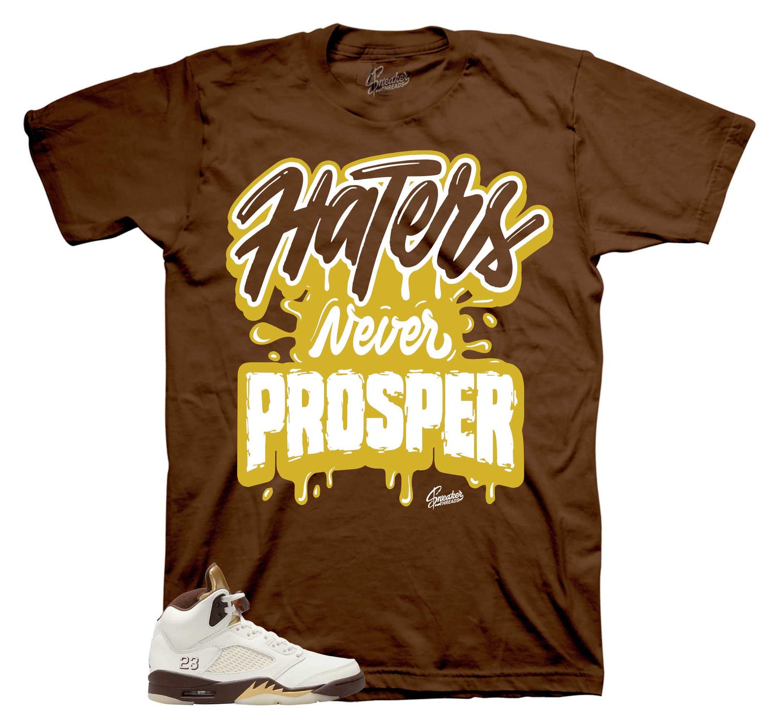 Shirt To Match Retro 5 Golden Ticket AJ5 - Haters Never Prosper Sneaker Tees 2XL