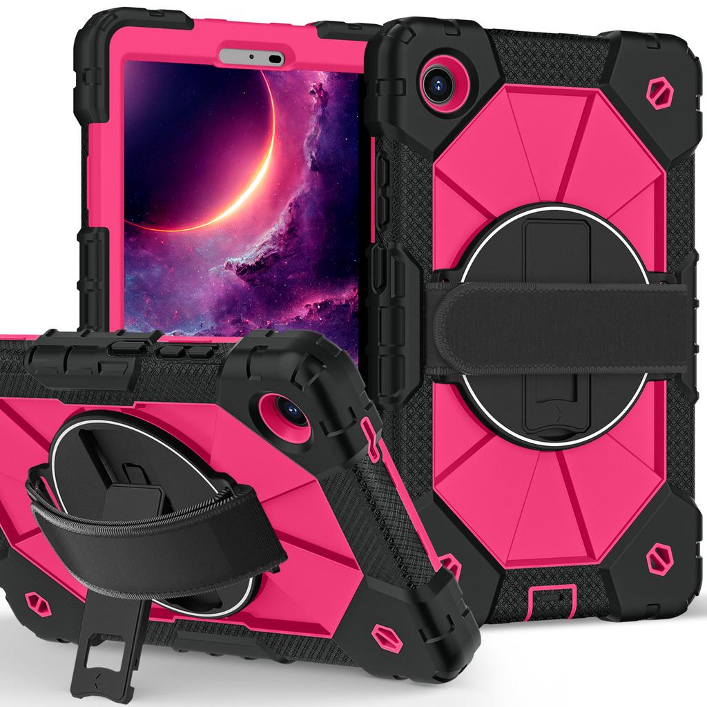 Kids Proof Case for Lenovo Tab One K9 8.7 Inch TB305ZU TB305FU 2025 360 Rotatable Stand Handle Grip Shoulder Strap