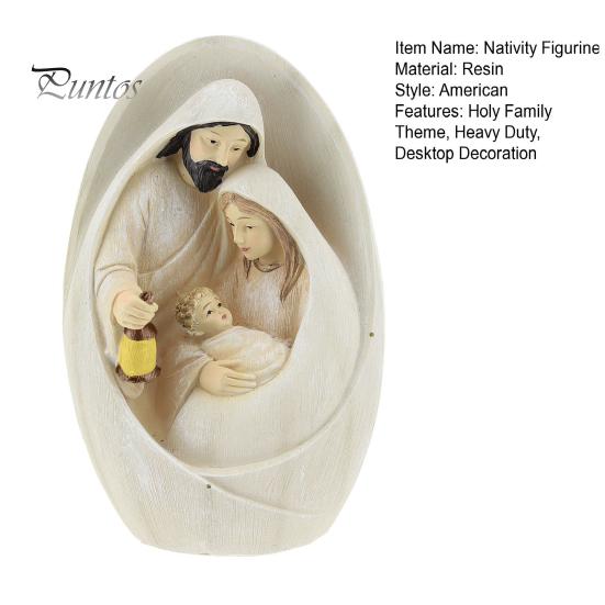 Holy Family Sculpture Resin Figurine Nativity Advent Statue Joseph Virgin Mary Desktop Birth of Jesus Home Office Decoration Ornament Scene