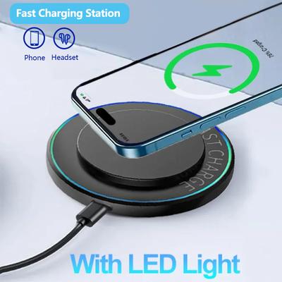 Mini LED Light Fast Charger 30W Wireless Charger Station Pad Desk Stand For iPhone 16 15 14 13 12 Samsung S25 Xiaomi AirPos Pro
