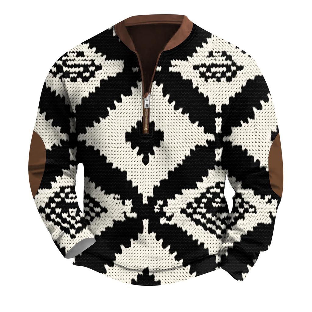 Men's Retro Casual Gradient Printed Sweatshirt