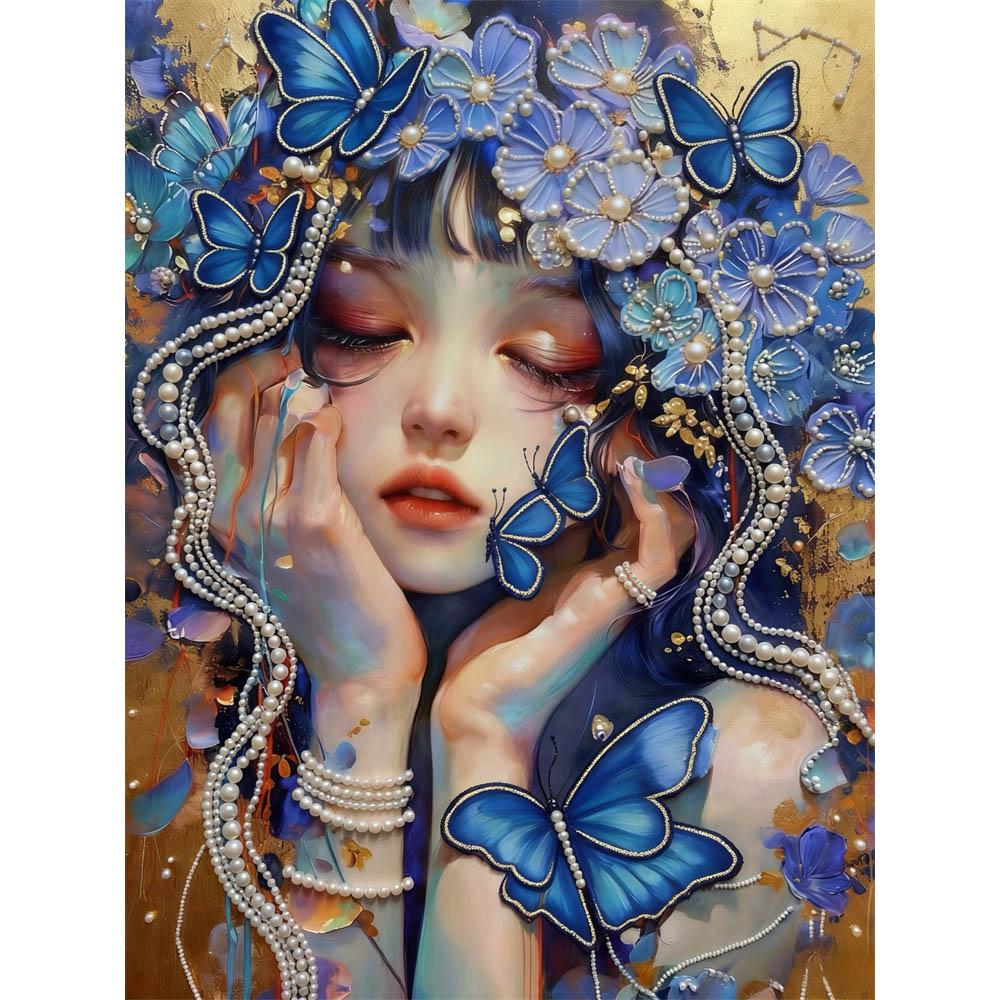 

DIY Pearl Painting Set Beauty Pattern Home Decoration Handmade Sticky Diamond Creative Canvas Pearl Art Painting Crafts Perfect Gift 30x40cm