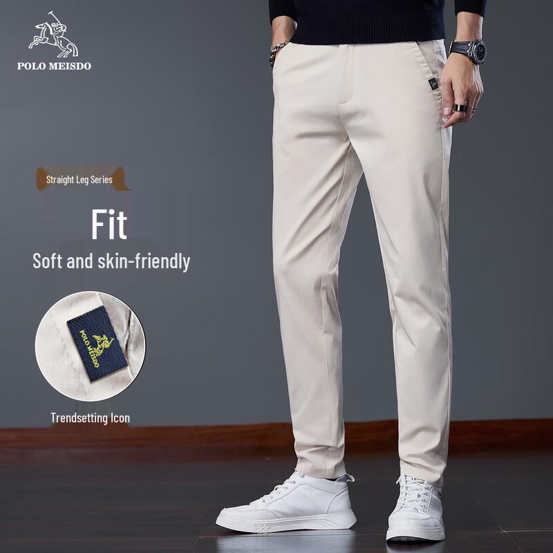 POLOMEISDO Men s Straight-Leg Business Casual Trousers 31