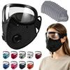 Maschera Facciale Riutilizzabile Unisex con 10 Filtri Sostituibili, Traspirante per Lavoro all'Aperto e Uso Quotidiano