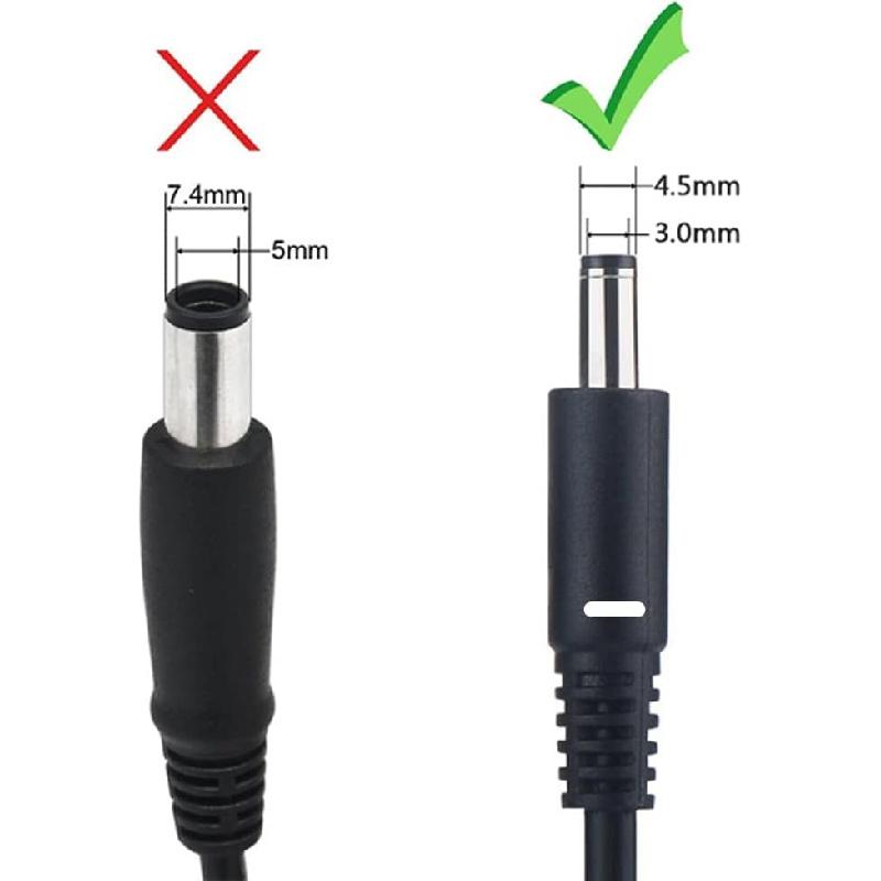 4.5 x 3.0 mm Right Angle 90-Degree Power Adapter Connector Converter for Dell Latitude; XPS; Vostro Laptop AC Charger Cord - 1 pcs
