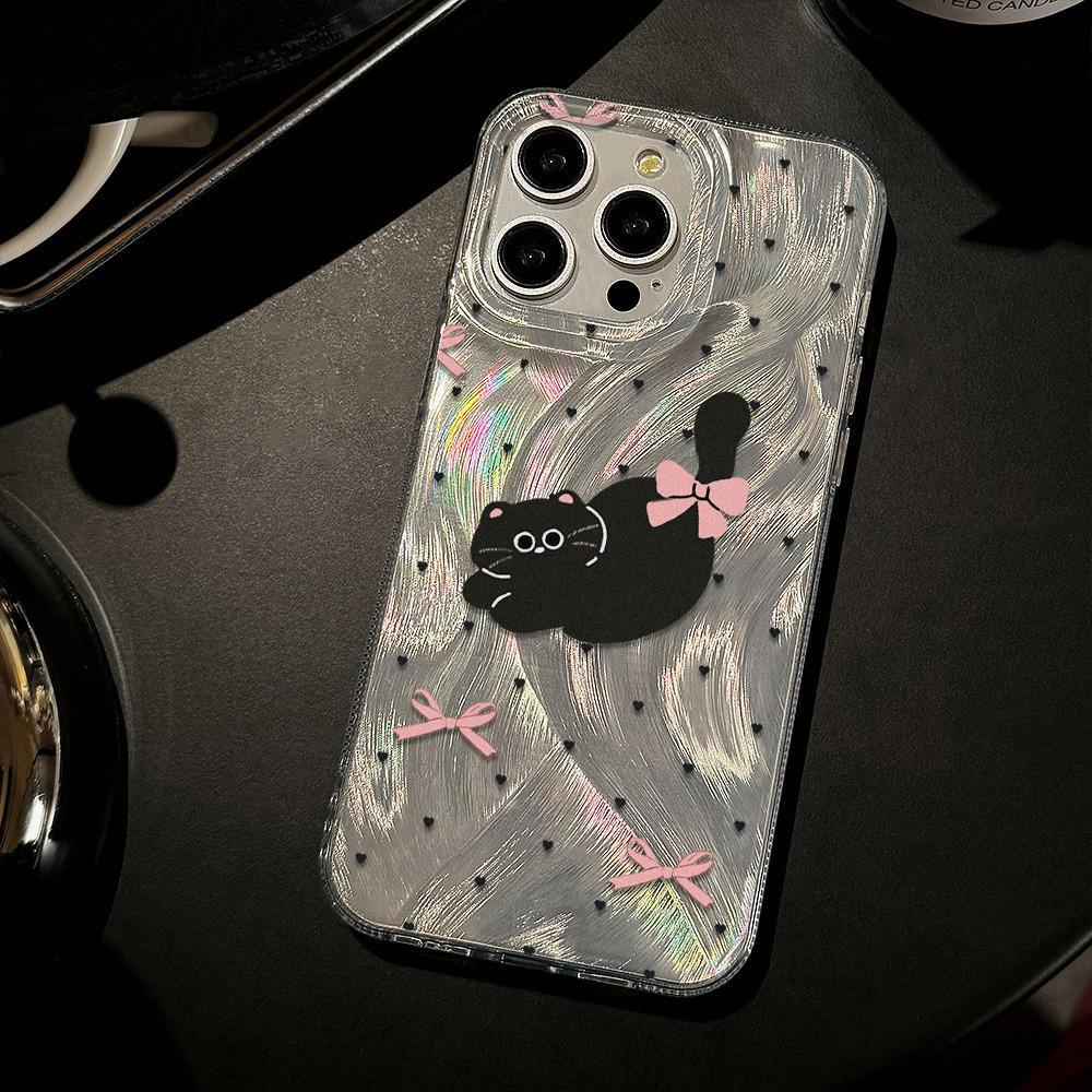 Feather Luster Phone Case for Samsung A53 A14 A33 A12 A32 S24 S23 Plus S20 S21 FE for iPhone 17 15 16 13 Pro 17 16 Pro Max Butterfly Bow Phone Case
