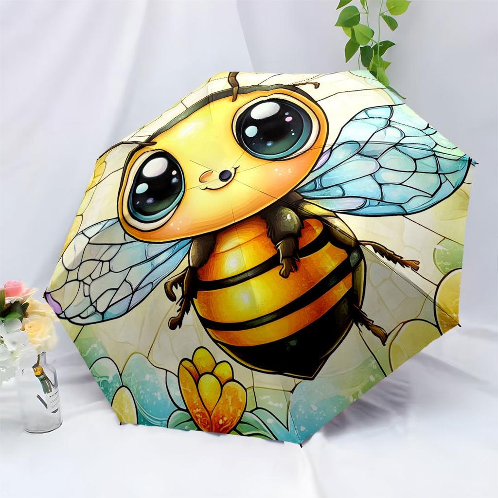 Bee Inspired Automatic Umbrella Fashion Design Durable Umbrella Design With 8 Ribs Commuting For Travel Leisure Accessory Gift To Friends And Family