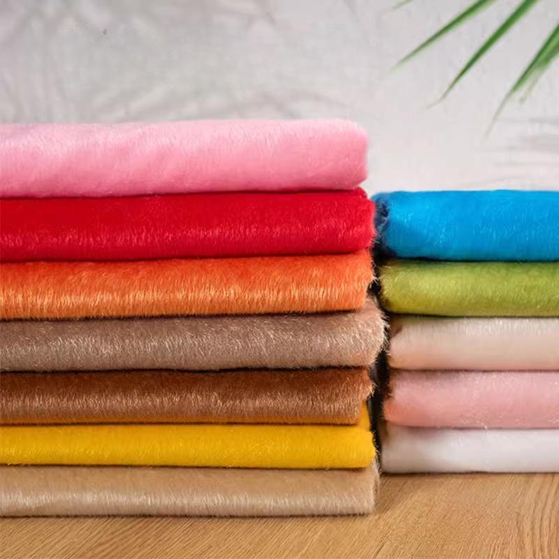 Tessuto in Pelliccia Sintetica di Visone Super Spessa Tinta Unita Crine di Cavallo Floccato Tessuto Peluche Cucito Fai da Te Divano Abbigliamento Bagagli Scarpe Giocattoli Tessuto