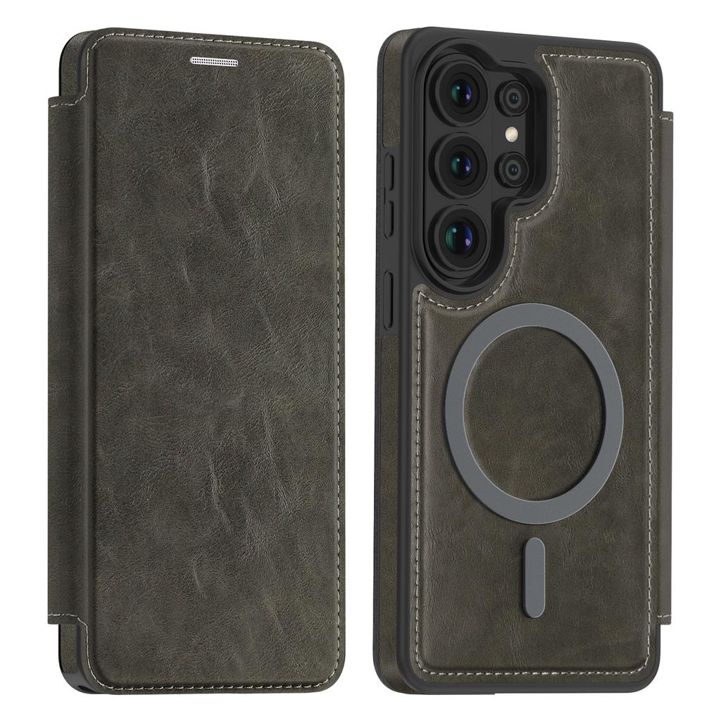 Business Leather Flip Case For Samsung Galaxy S25 S26 Ultra S25 Edge A56 A36 Magnetic Magsafe Built-in Card Slot PU Back Cover