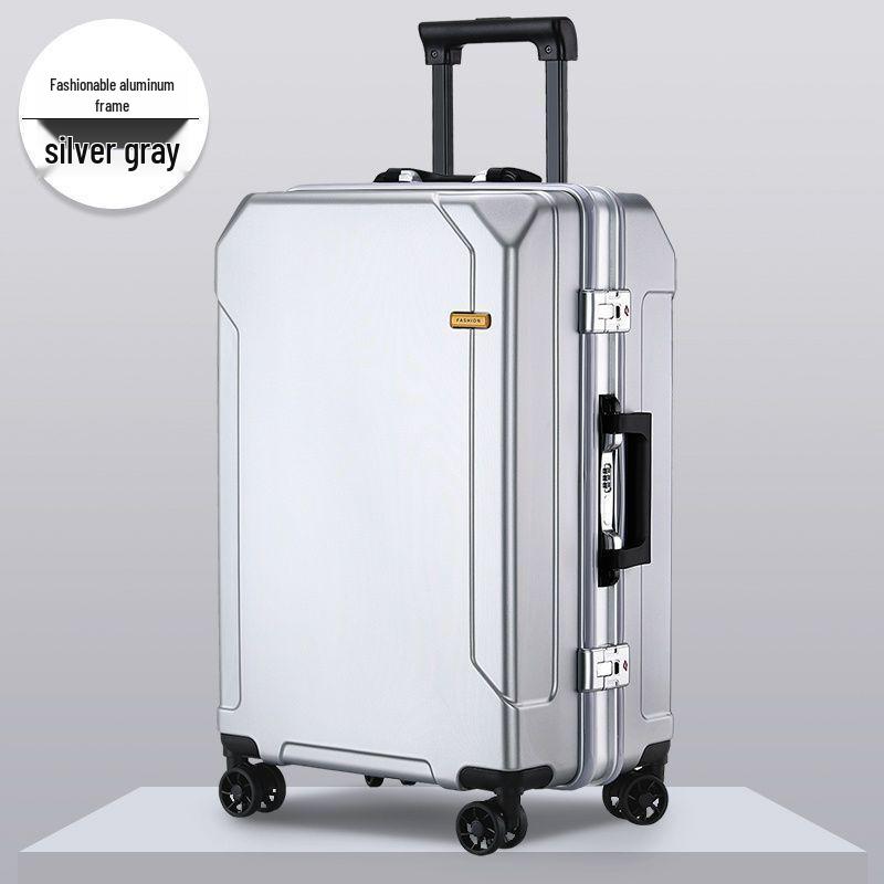 Kangaroo Leather Travel Suitcase - Durable, Large Capacity for Men, Women, and Students with Password Lock and Trolley Wheels.