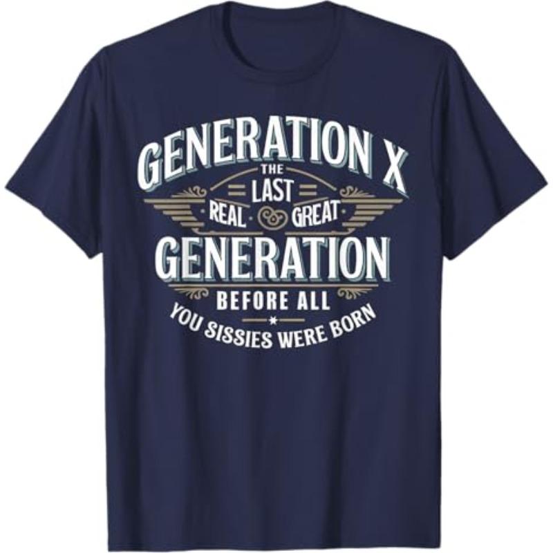 Men's Women Funny Generation X Ironic Humor T Shirt with Donkey Cotton Tee Streetwear Oversized Summer Loose Novelty Top Casual