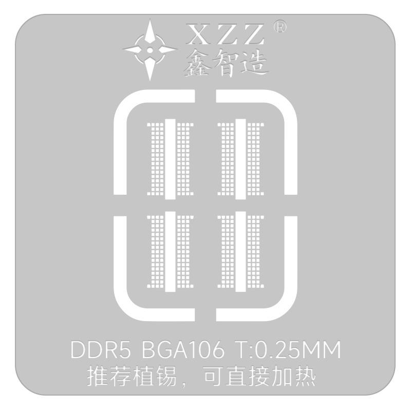 XZZ Präzisions-Reballing-Schablone für DDR5-Speicherchip BGA102 BGA106 Direktheizung Zinnpflanzplattform