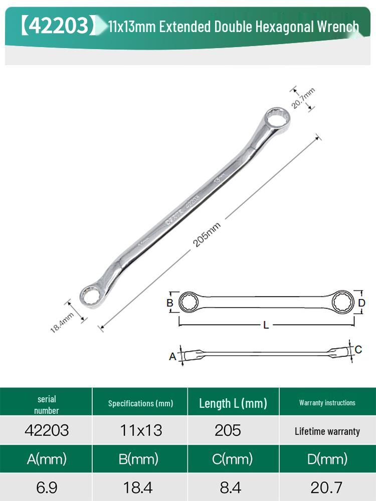 SATA Dual-Ended High-Strength Star Wrench Glasses Repair Tool Set (Sizes 8-10-24)