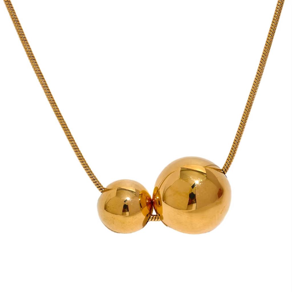 Hot Selling Fashionable and Simple Love Pendant Necklace Stainless Steel Jewelry Size Ball Gold Color Pendant Necklace for Women