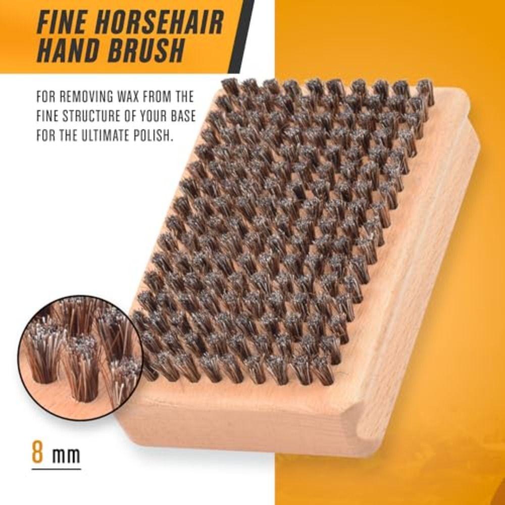 Wooden Handle Ski Waxing Brush Horsehair Brass/ Nylon Snowboard Brush Cleaning Wax Removal Brush Snowboard Tool Winter Sports