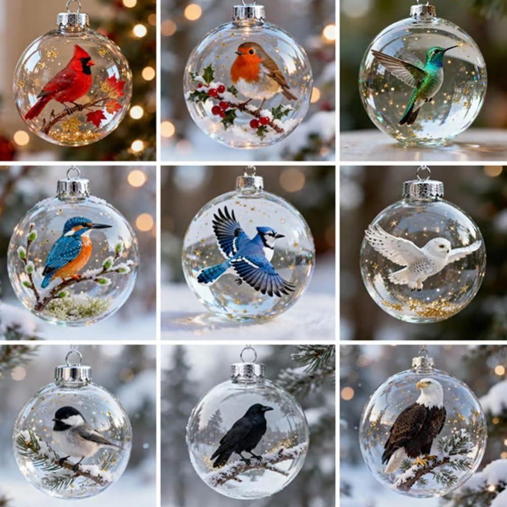 Acrylic Nature's BirdsOrnament Ornament Gift 7cm Xmas Tree Ornament Charm  New Year
