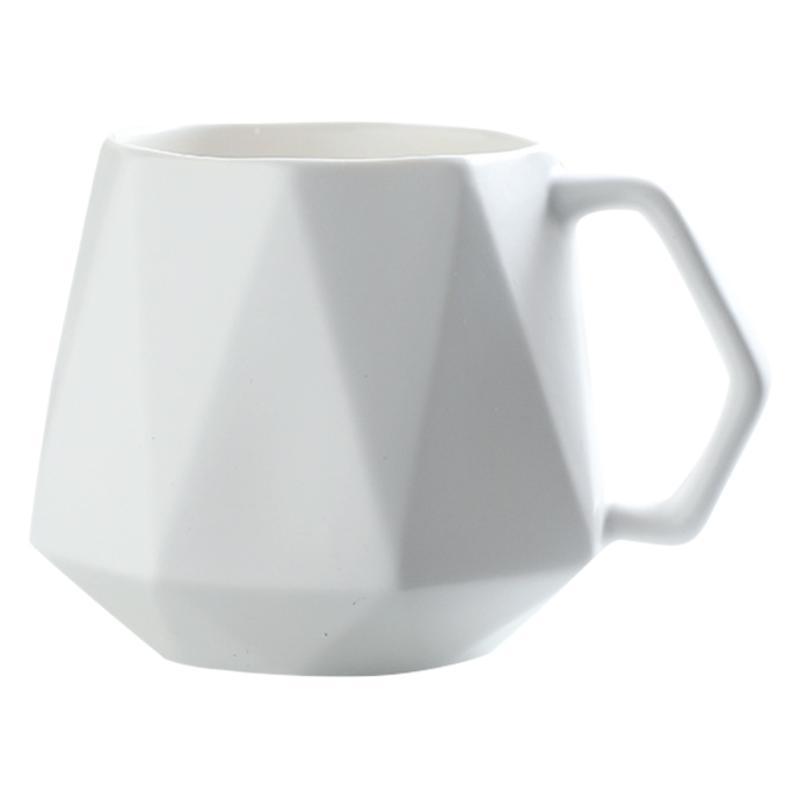 Geometric Diamond Rhombus Ceramic Couple Mug