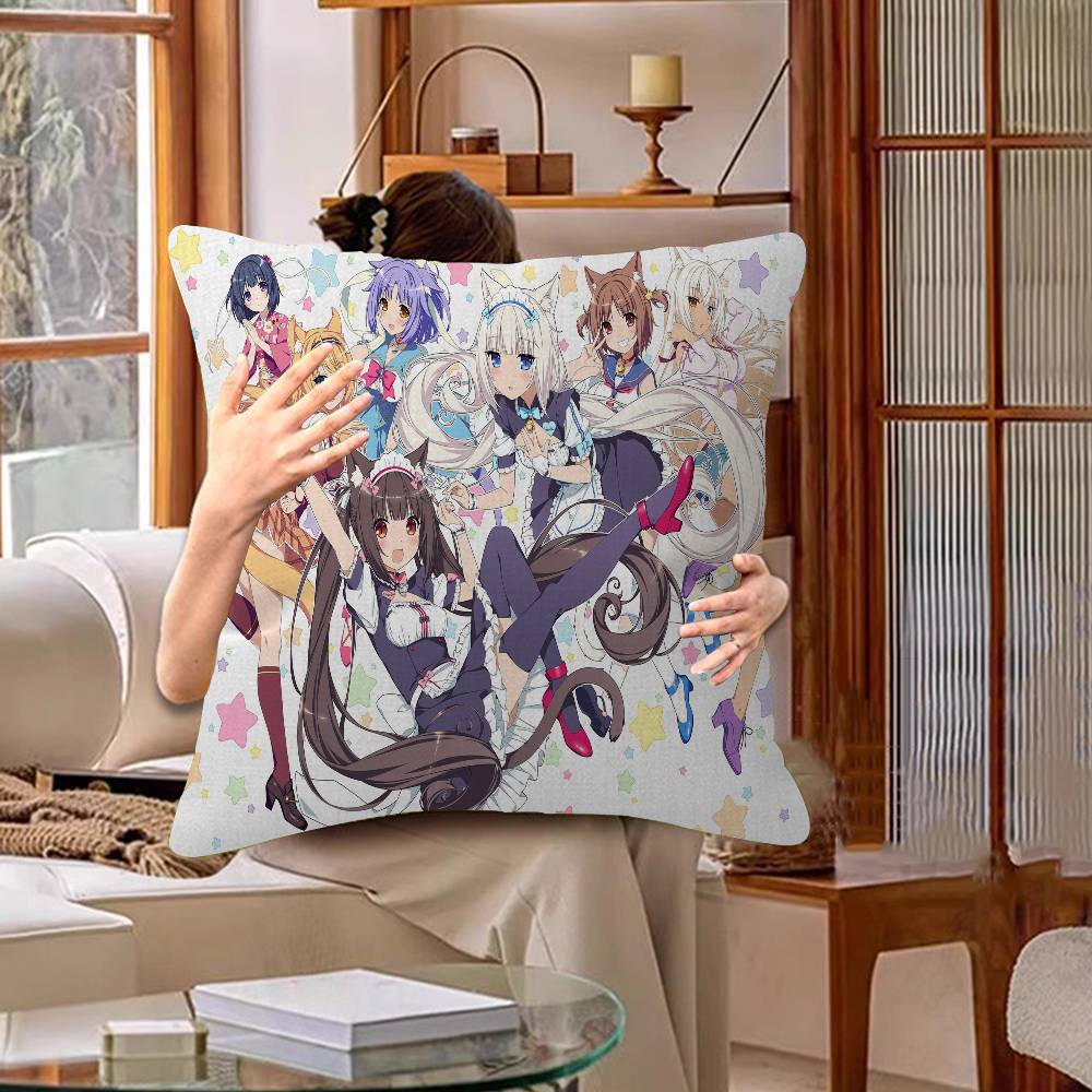 Cartoon Nekopara Pillow Anime Pillow Sofa Bed Head Pillow Cover Cushion Cover 45x45 Cm Fashion