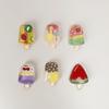6pcs Cute Fruit Popsicle Fridge Magnets Resin Ice Cream Stickers Kitchen Decor Kawaii Watermelon Kiwi Refrigerator Magnets Set