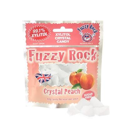 Fuzzy Rock Xylitol Candy Peach Flavor 40g