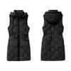 Women's Long Vest Plain Sleeveless Hood Winter Vest Outwear Jacket Lightweight Warm Coat Outerwear