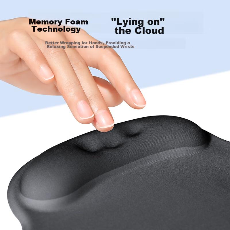 UGREEN Mouse Pad Wrist Rest, Ergonomic Wrist Support [Soft Memory Foam], Laptop Desktop Silicone Non-Slip Hand Rest, Office And Mouse Pad And Wome