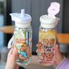 750ml Transparent Plastic Cup Cute Portable Straw Cup Sport Water Bottle  Coffee Cups