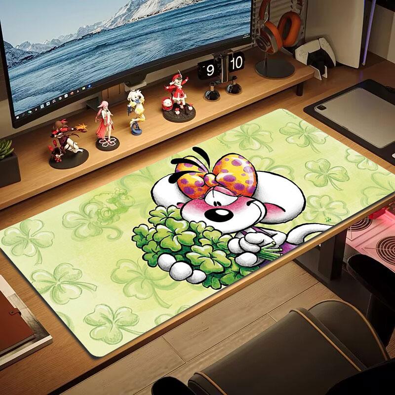 Diddl Large Size Mouse Pad Large Gaming Table Cushion Non-slip Laptop Tablet Big Mousepad XXL Mat Mini PC Playmat With Lock edge