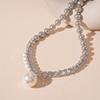 Elegant Crystal Pearls Necklaces Temperament French Style Chokers Patchwork Bead Neck Chain  Gift