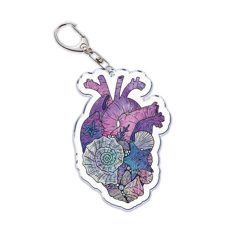 Simple Pink Heart Keychain KeyRing Key Chains Cute Fashion Popular Keychain for Bag Pendant Aaccessories