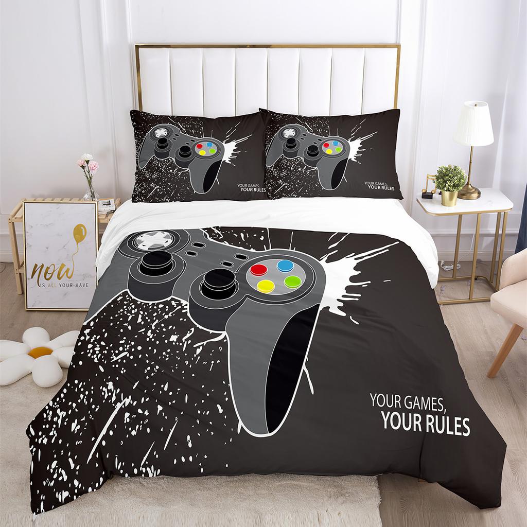 Three-Piece Quilt Cover Gamepad Kit 3D Digital Printing Bedding Sheets