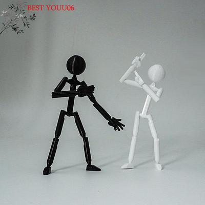 (YOUU06)Mehrgelenkiger Mehrgelenk-Strichmännchen-Spielzeug Beweglicher 3D-Druck Gedrucktes Schaufensterpuppen-Neuheit Actionfigur Strichmännchen Montiert Ro