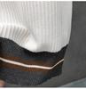 Summer Men's White Striped Short-Sleeve Knit Top