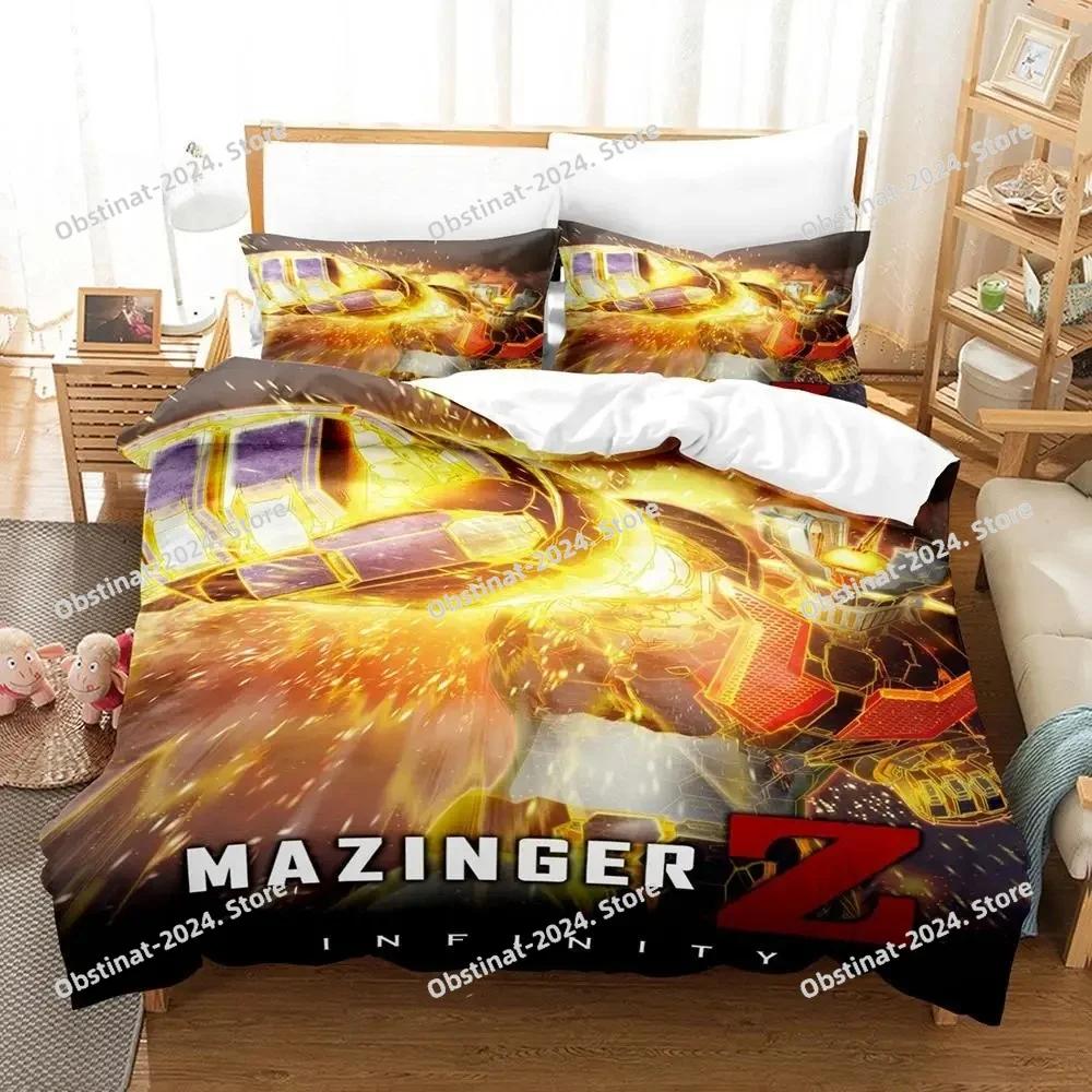 Mazinger Z Bedding Set Printed With Pillowcase Bed Duvet Cover Soft Single Double Queen Super King Size Aldult Kid Bedroom