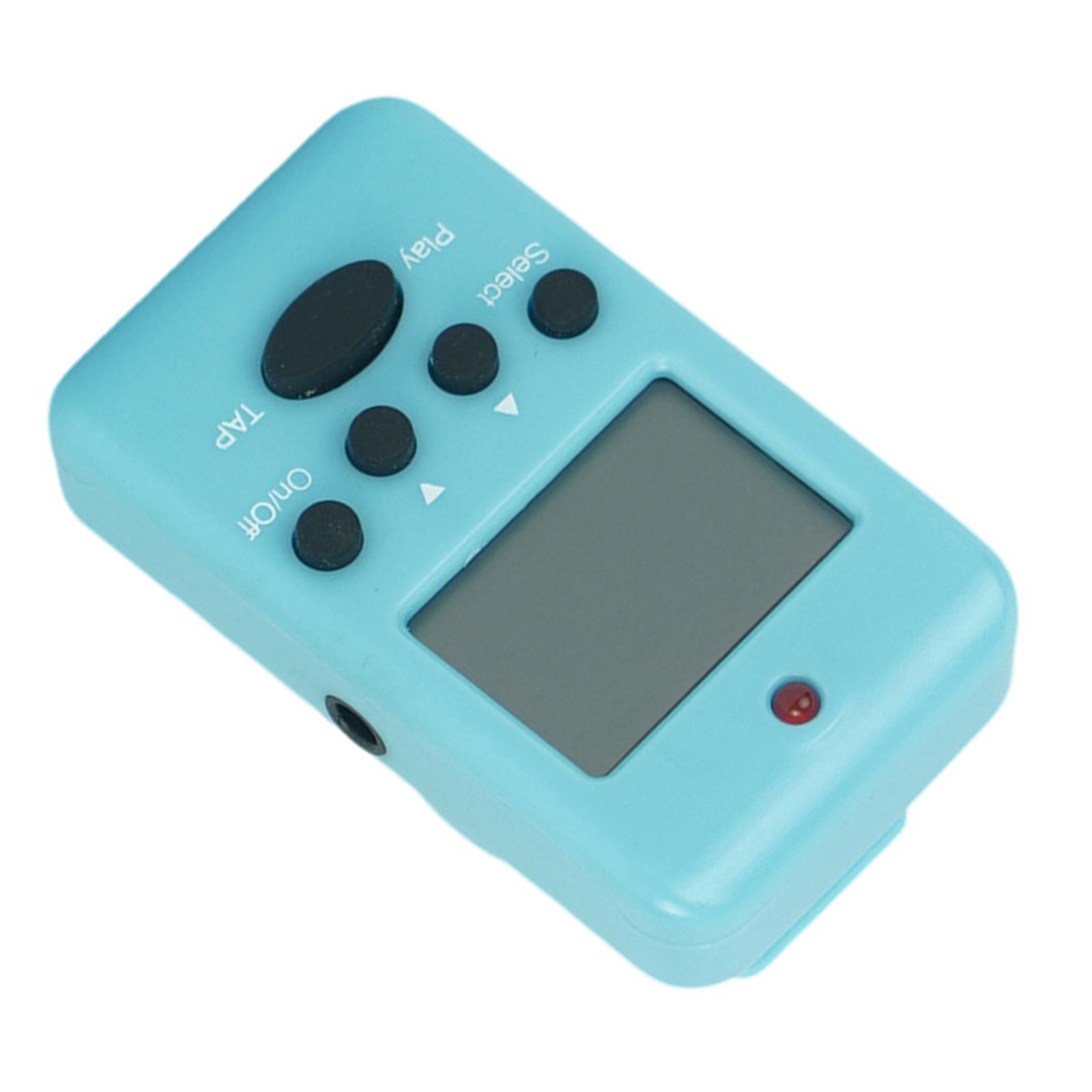 

Мини ЖК-дисплей Электронный метроном Музыкальный инструмент Цифровой ритм-темп метроном Многофункциональный гитарный цифровой метроном небесно-голубой